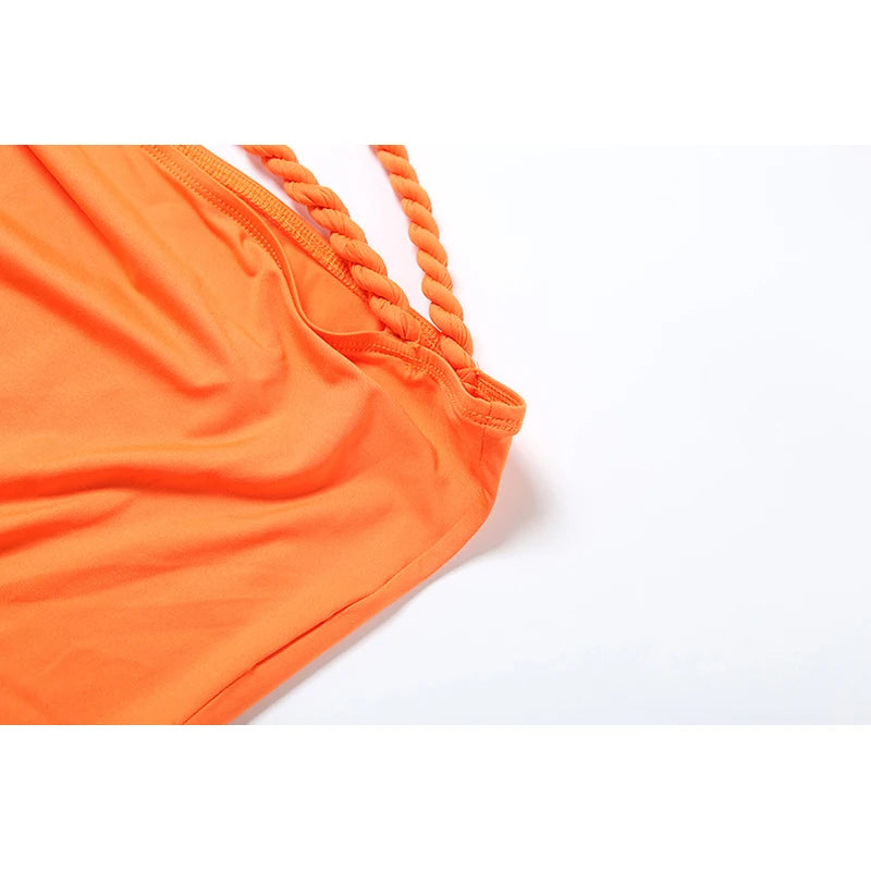 Spring Summer Women's Bikini Set 2 Piece High Waist Wrap Swimsuit Halter Wrap Swim Skirts + Suspender Bra Bathing Suit Beachwear
