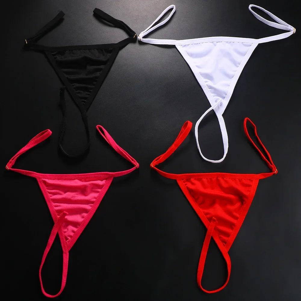 Red Crystal Heart Thong Gstring Rhinestone Body jewelry for Women Sexy Bikini Fabric Thong Swimsuit Panties Adjustable Gift