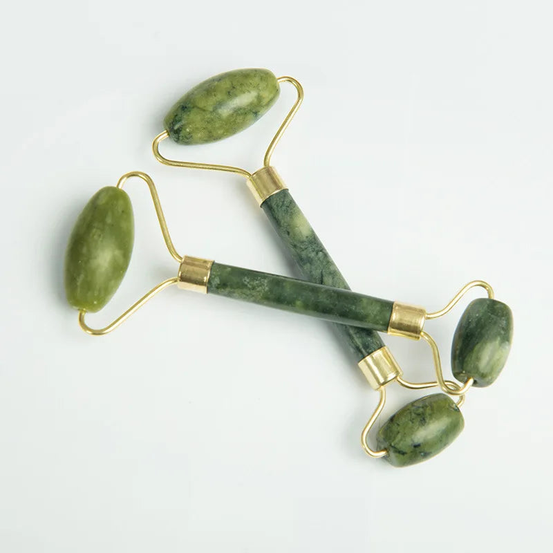 Natural Jade Facial Massager Face-lift Roller Wheel Single Head Jade Roller Facial GuaSha Acupuncture Massage