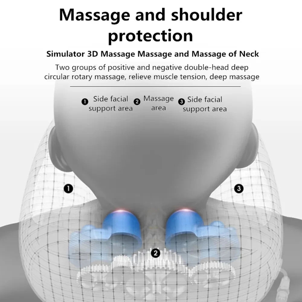 Rechargeable Neck Massager Pillow Multifunctional U shaped Portable Shoulder Cervical Massager Outdoor Home Car Relaxing Massage