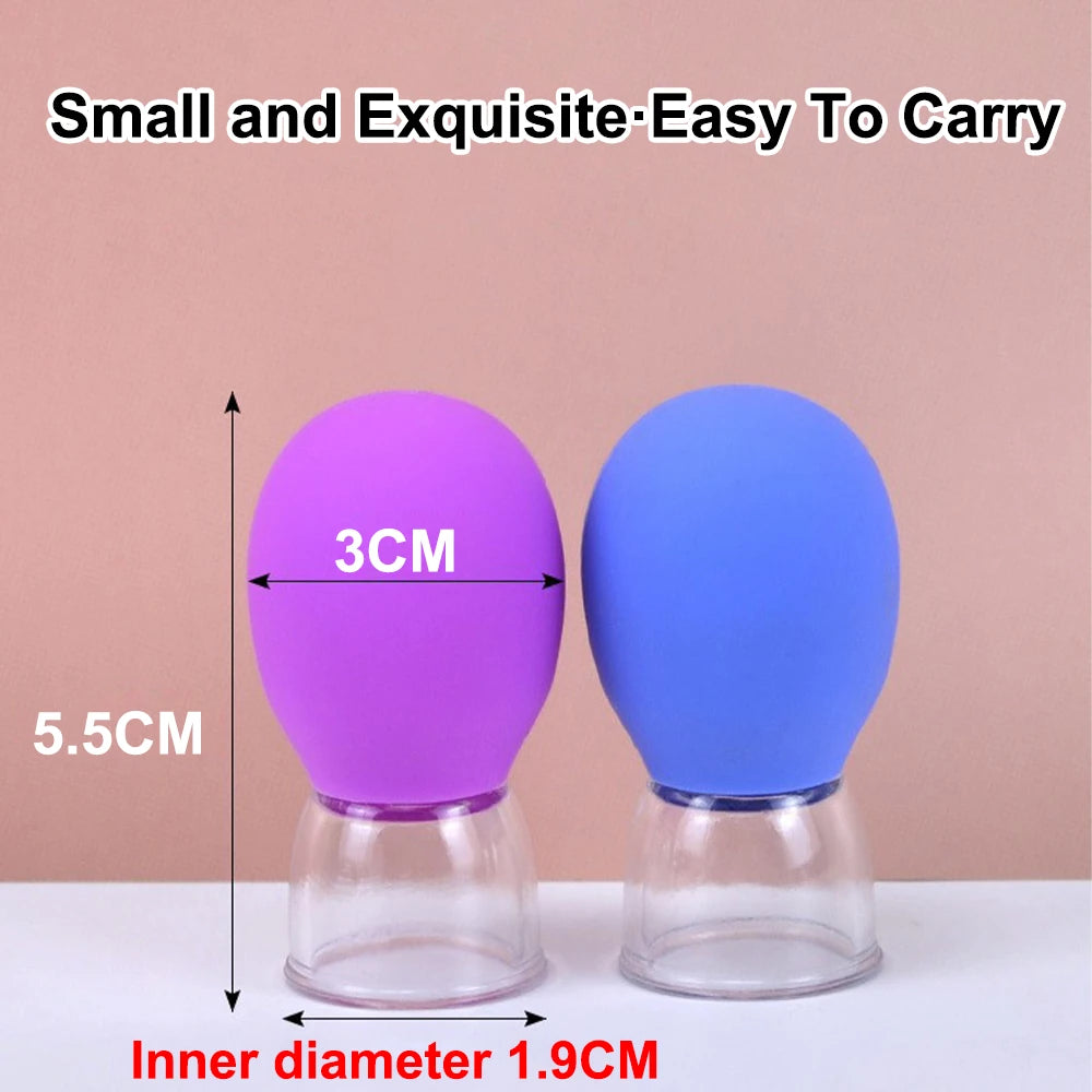 Facial Massage Cups Rubber Vacuum Cupping Skin Lifting Anti Cellulite Massager for Face Pvc Body Cups Skin Scraping Massage Jar