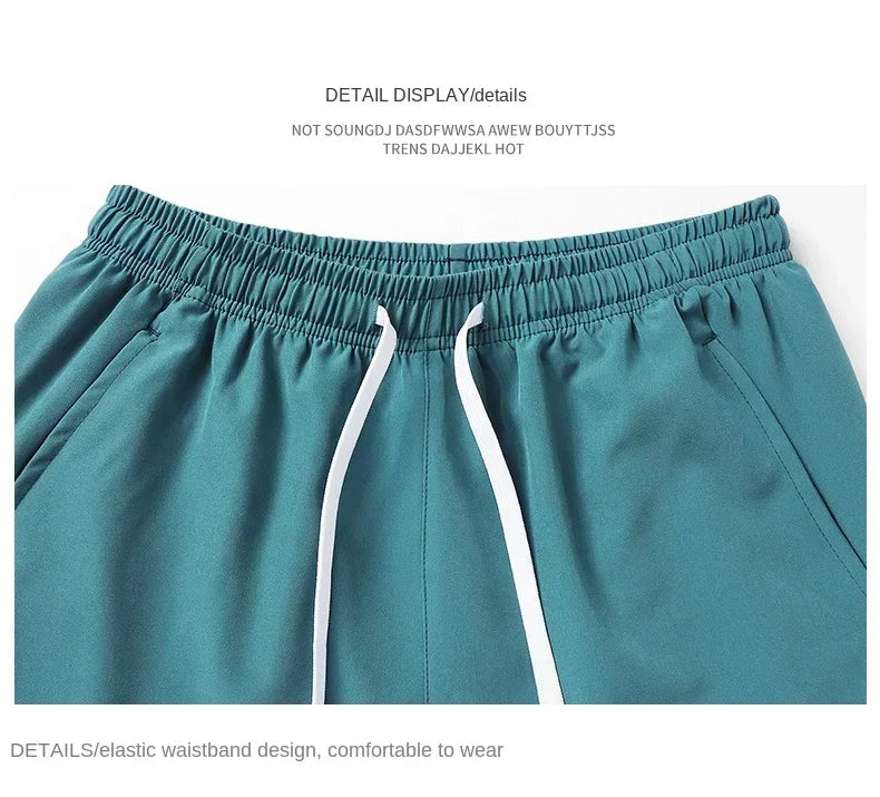 Summer Men's Shorts with Zip Pocket Quick-Drying Sports Trousers Lightweight Breathable Sports Shorts Casual Streetwear