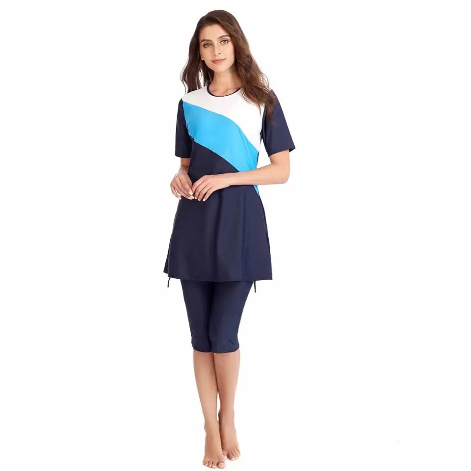 Burkini Muslim Swimwear 2025 Swimming Suit For Women Plain Modest Swimsuit Islamic Clothing Sets Fashion Long Dress Plus Size