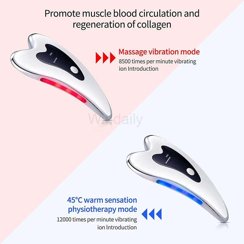 Electric Gua Sha Facial Massager Microcurrent Anti-Aging Face Lifter Skin Tightening Device Portable Face Sculpting Beauty Tool