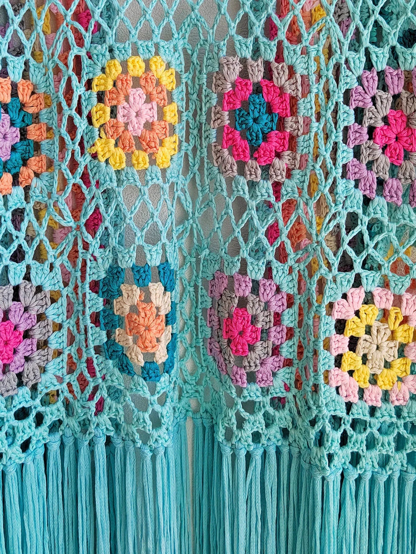 Crochet Knitted Women Cardigan Cover Ups Tassel Plaid Long Coat Bohemian 2023 Summer Beach Bikini Covers Sexy Hook Vestidos