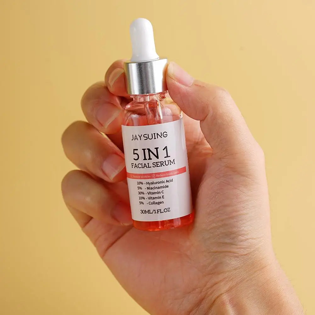 5 In 1 Face Serum Moisturizing V C Hyaluronic Acid Facial Serum Shrink Pores Skin Care 1/3/5/10pcs