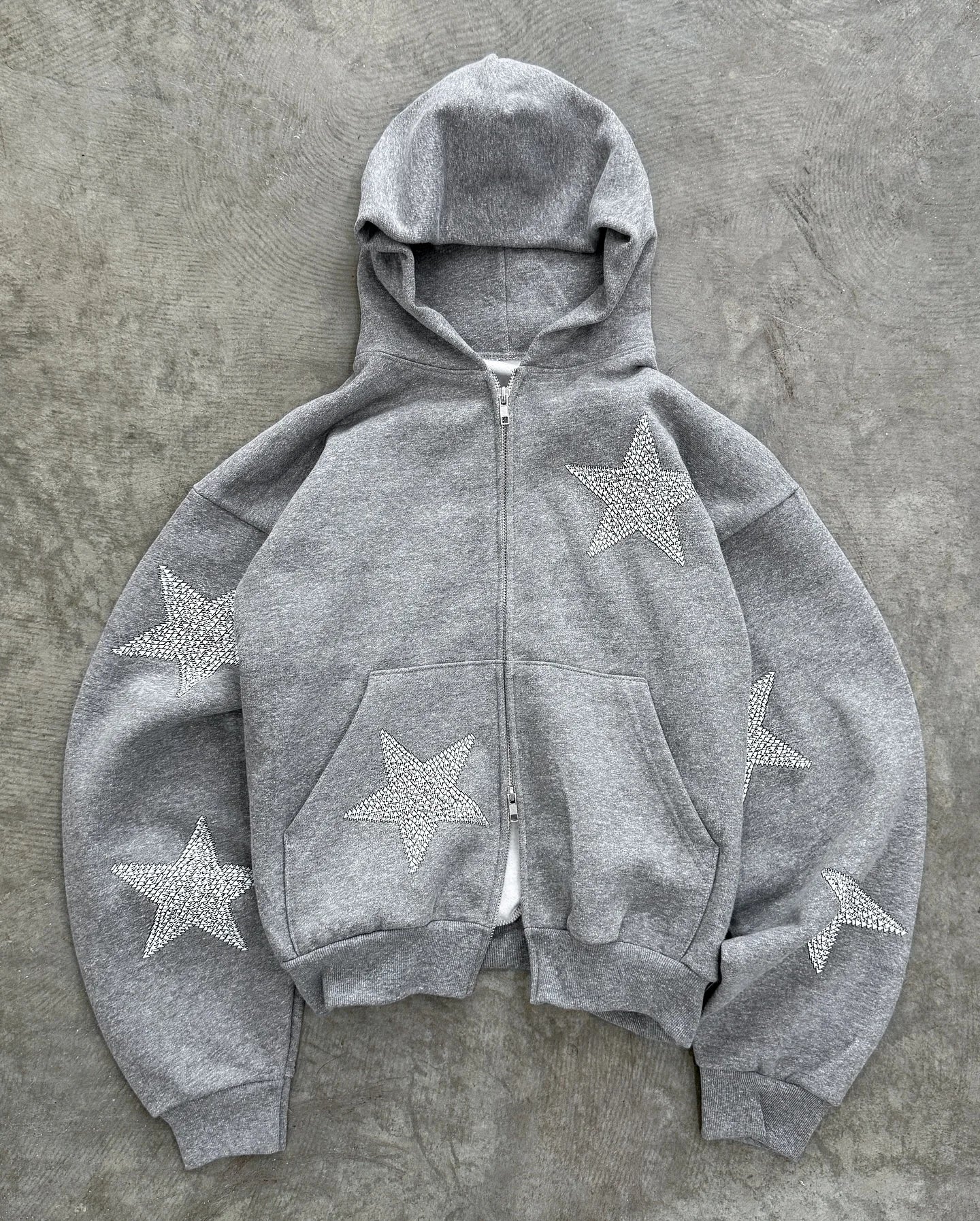 Y2k Harajuku Grey Loose Pants Zipper Hoodies Sweatshirt Tracksuit Men Casual Versatile Sweatpants Two Piece Set Men Clothes
