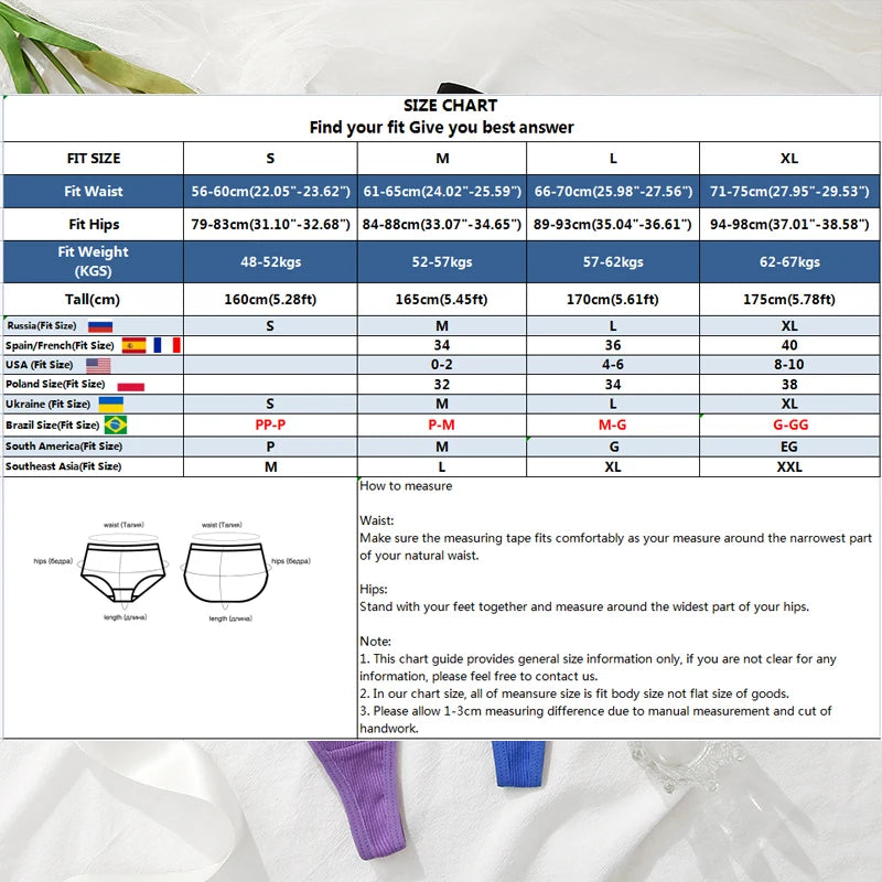 FINETOO 8Pcs Women's Cotton Underwear Lace Thongs Sexy Solid Color Low Waist Bikini Panties Ladies Breathable G-string Lingerie