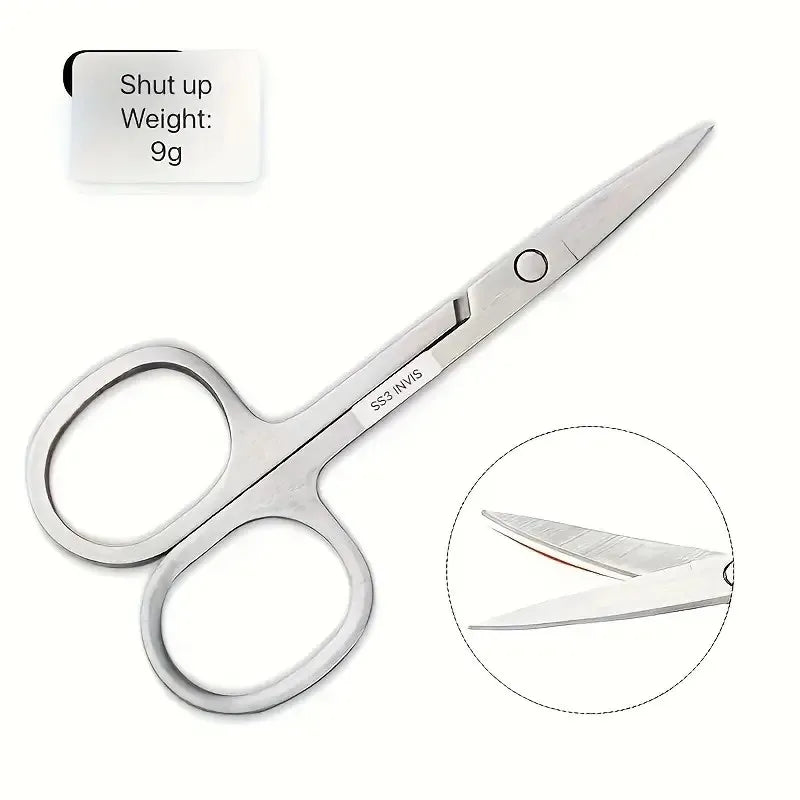 Stainless Steel Eyebrow Scissors Facial Hair Small Grooming Scissors - Eyebrow, Nose Hair & Beard Trimming Scissors For Men And