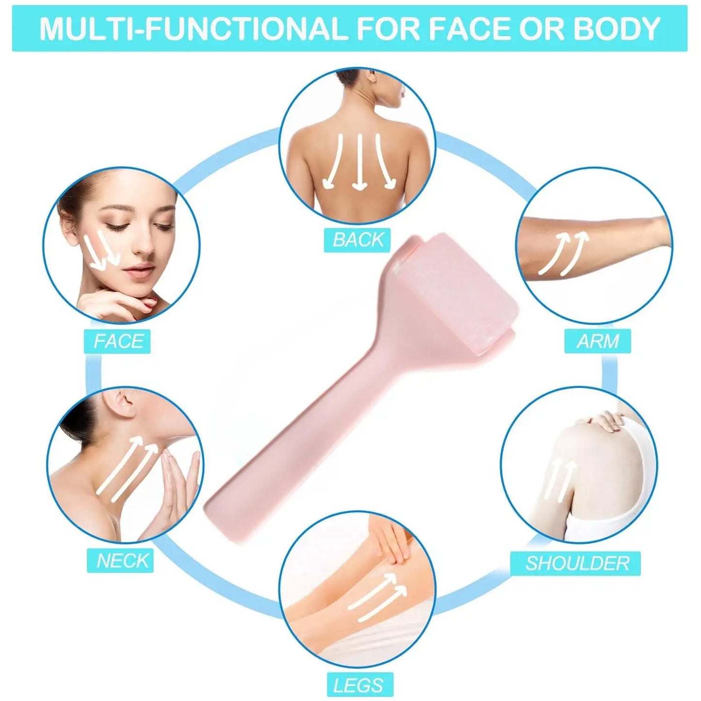 Ice Roller Skin Enhancing Firming Smooth Skin Anti-Wrinkle Eye Bags Reusable Cooling Facial Ice Roller for Home Use