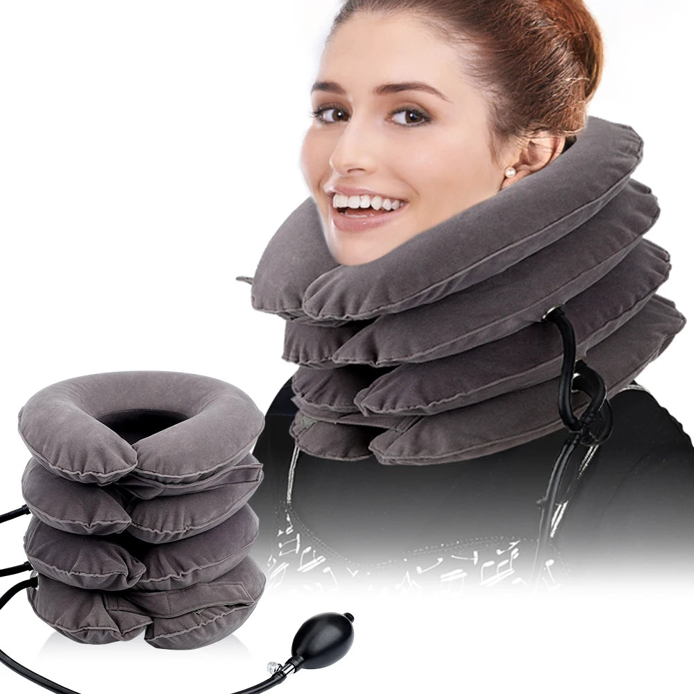 Dropshipping Inflatable Cervical Retractor Neck Massager Air Cervical Traction Neck Stretching Brace Soft Neck Cervical