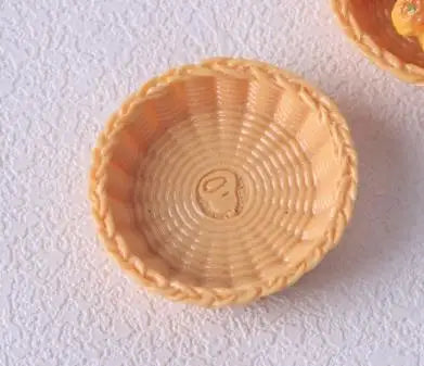 100pcs Simulation Bamboo Basket DIY Scrapbooking for Mini Kitchen Dinner Tableware Decor Accessories
