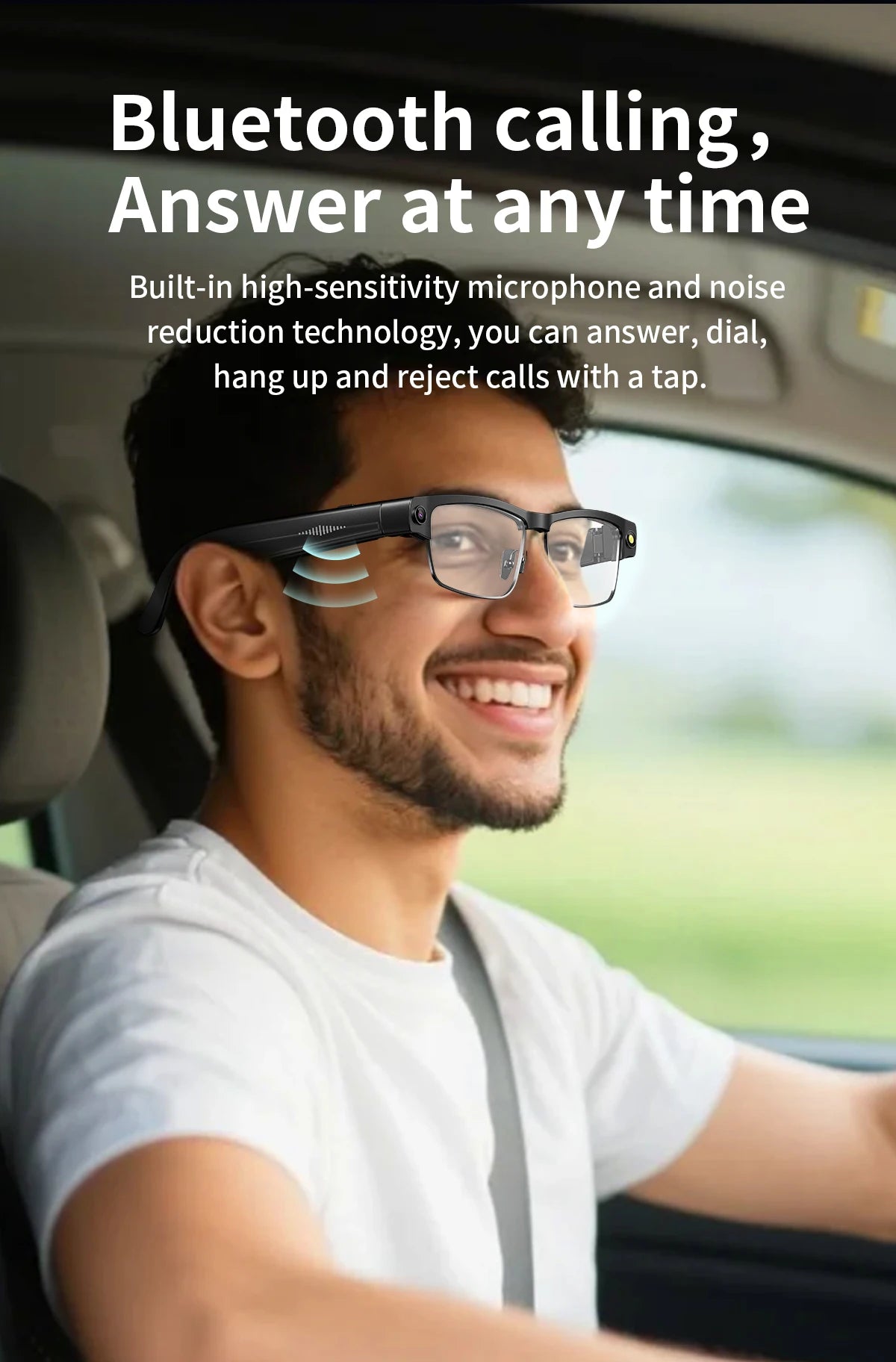 Smart AI Glasses With 8MP HD Camera Chat GPT Touch Sport Sunglasses Bluetooth Call Video Music Player Object Recognition
