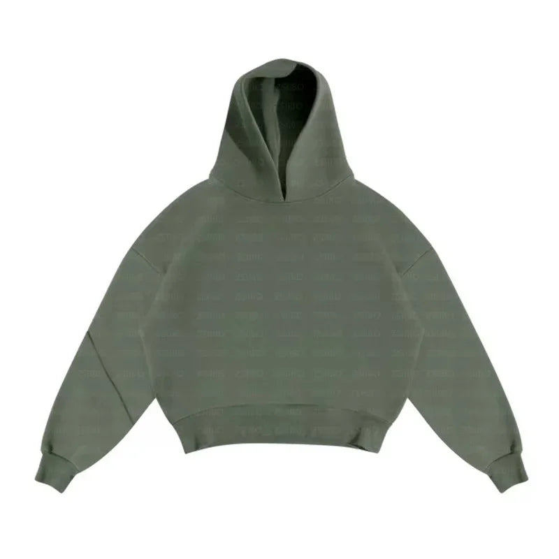 Korean Fashion Solid Color Sweatshirt Fleece Two-Piece Men's Y2K New Harajuku Casual Joker Straight Pants Couple Street Wear