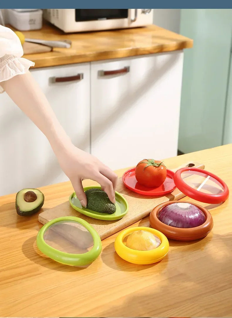 Crisper Box Kitchen Transparent Reusable Airtight Fresh Storage Food Fruit Vegetable Onion Lemon Saver Box Kitchen Clean Gadgets