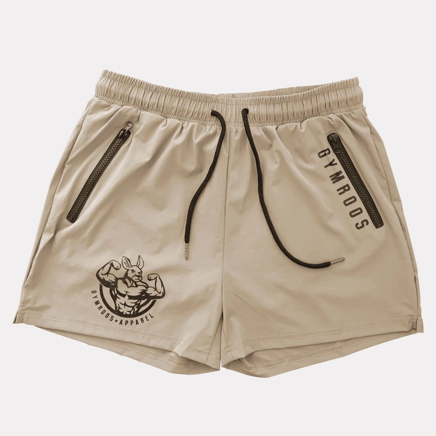 Sports Woven Quick Drying Three-Point Shorts Men's Fitness Tide Brand Slim Zipper Pocket Tide Brand Running Training Pants