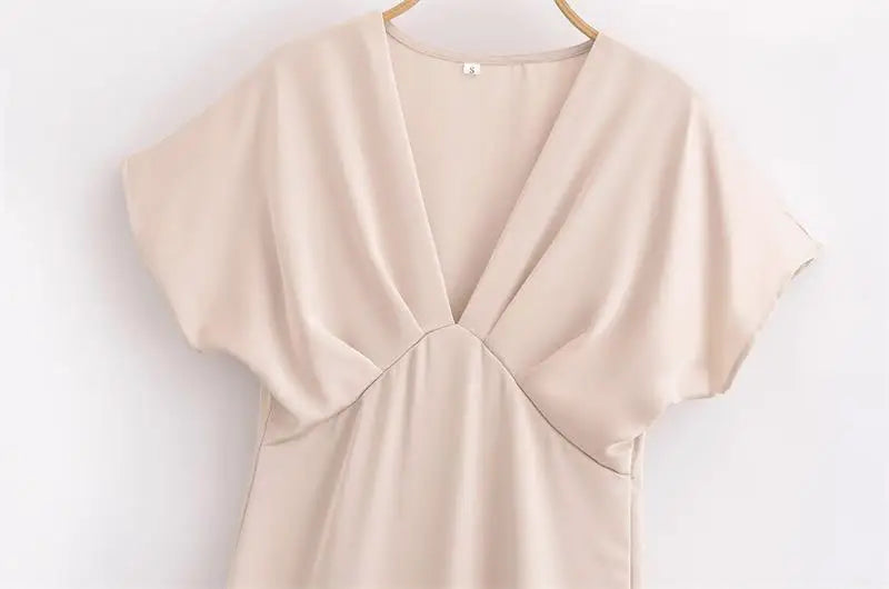 Women's 2025 New Dresses Summer Elegant Fashion Slim V-neck Street Holiday Long Dress Young Women Chic Comfortable Dress