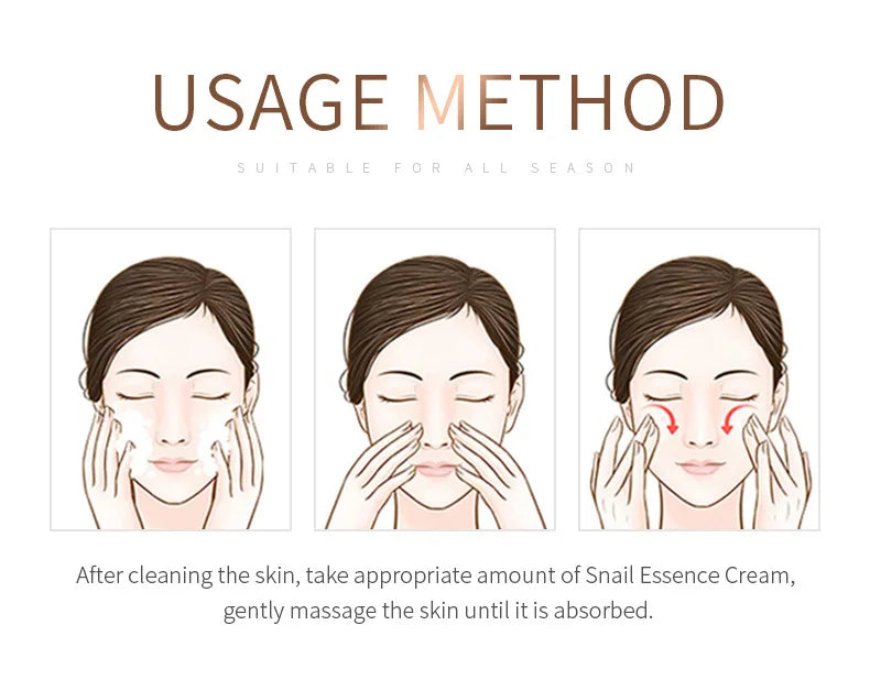 50g Snail Face Cream Improve Dry Rough Skin Smoothing Facial Hyaluronic Acid Moisturizing Nourishing Essences Cream Skin Care