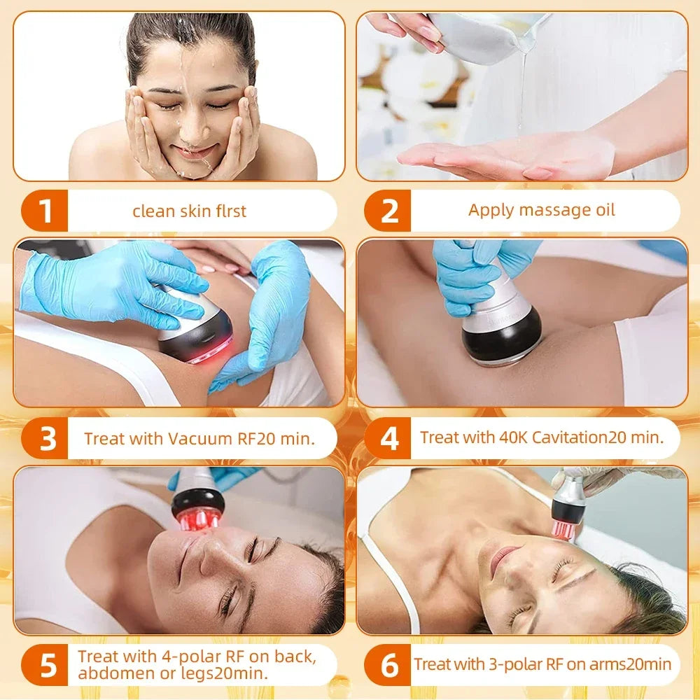 40K 3/4 IN 1 Cavitation Body Slimming Machine Facial Massager Skin Tighten Face Lifting Vacuum Suction Beauty Device