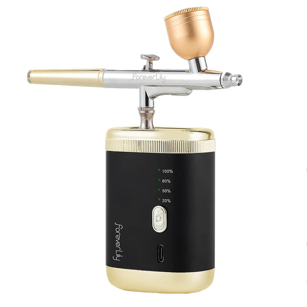 30Psi High Pressure 3 Levels Portable Airbrush For Nails Art Paint Facial Makeup Cake Pastry Painting Hair Dyeing Nano Spray Gun