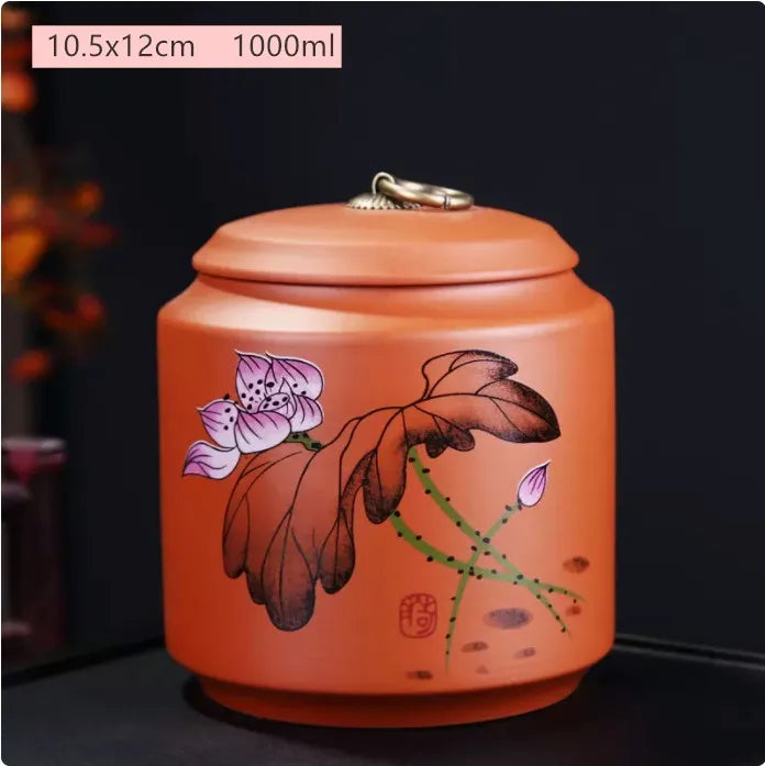 Antique Purple Clay Tea Caddy Nut Coffee Moisture-proof Jars Spice Airtight Container Home Storage Cans Kitchen Accessories