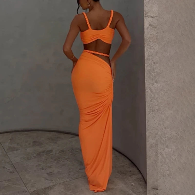 Spring Summer Women's Bikini Set 2 Piece High Waist Wrap Swimsuit Halter Wrap Swim Skirts + Suspender Bra Bathing Suit Beachwear