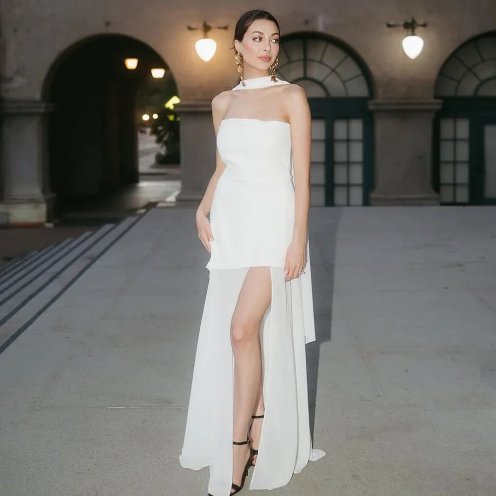 Tuularose Fashion Ribbon Long Dress Women's 2025 Summer White Backless Sleeveless Vacation Dress Elegant Slit Slim Long Dresses