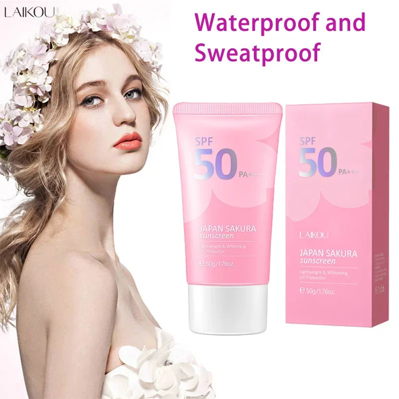 LAIKOU Sakura Sunscreen Spf50 Moisturizer Protector Facial Sun Block Isolation Lotionbloqueador solar faciales