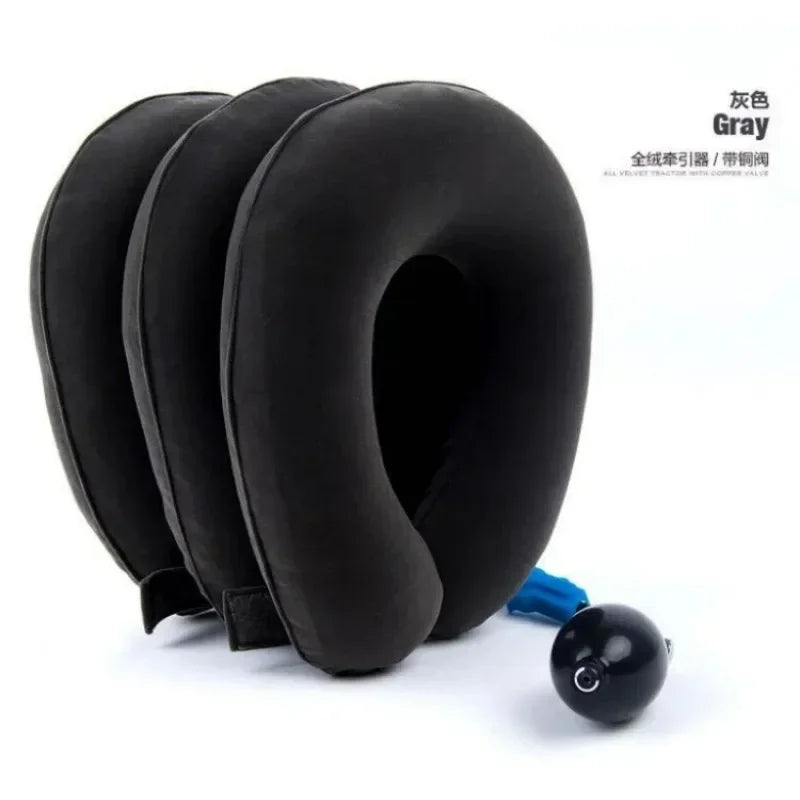 Neck Stretcher Neck Massager Cervical Support Pillow Air Pump Inflatable Collar Stretcher Brace Pain Relief Neck Collar Pillow