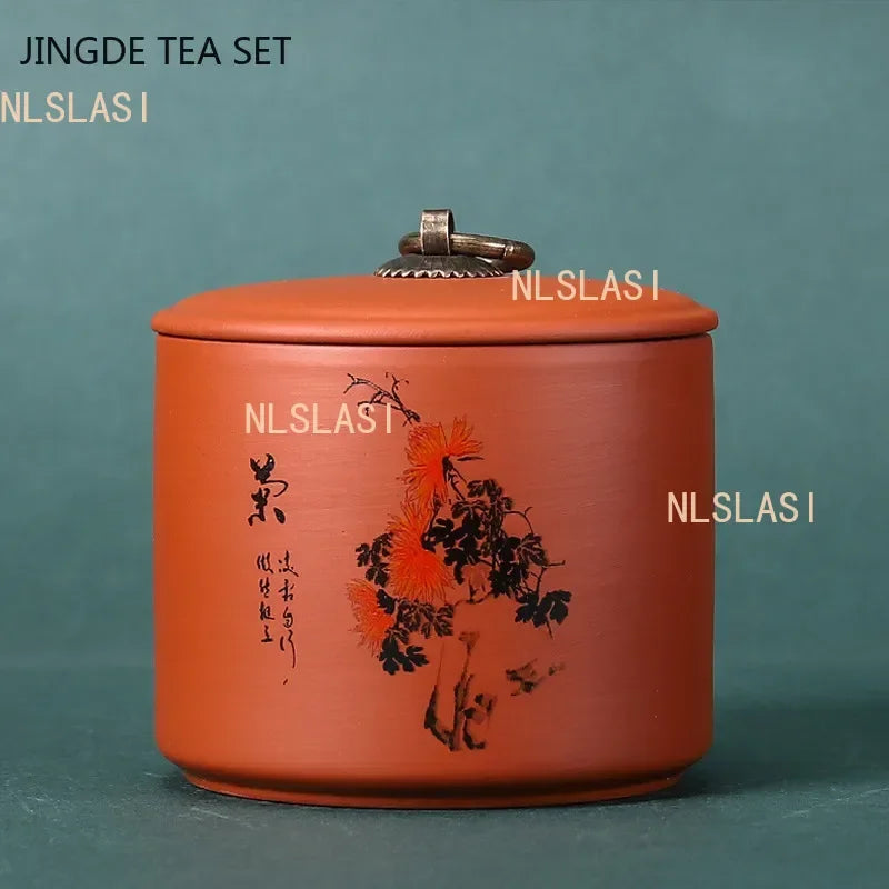 Antique Purple Clay Tea Caddy Nut Coffee Moisture-proof Jars Spice Airtight Container Home Storage Cans Kitchen Accessories