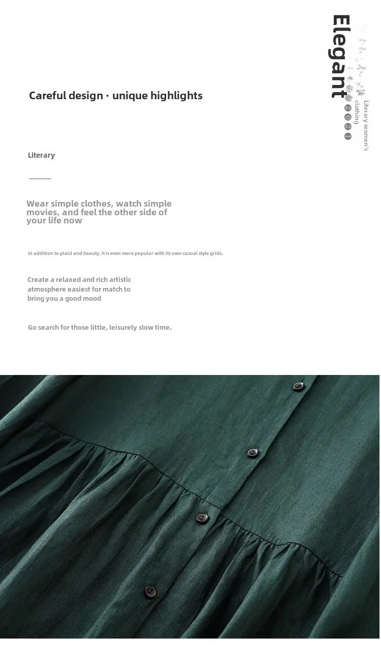 New Washable Linen Loose Cuff Sleeve Long Dress Coat Robe Open Cardigan Women's Clothing Artistic Style Middle Length Outerwear