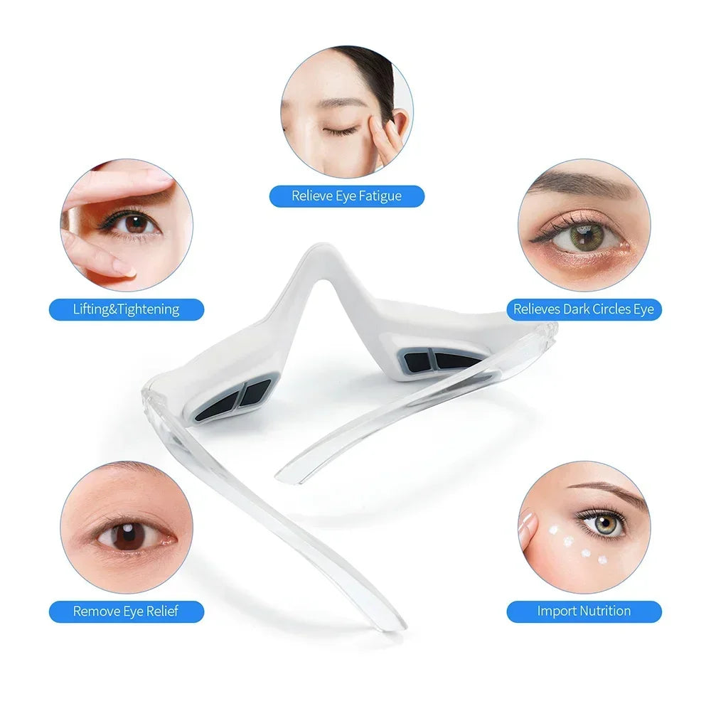 3D Eye Massager Eyes Anti-Aging Red Light Therapy Hot Compress Eyes Fatigue Relief Relaxation Dark Circles EMS Eye Care Massage
