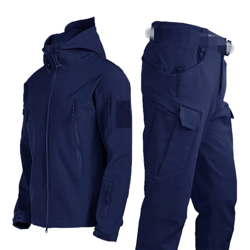 5XL 6XL Low Price Sale of Men's Outdoor New Soft Shell Waterproof and Cut Resistant Thick Wool Fleece Multi Pocket Tactical Set