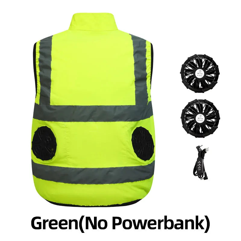 Summer Worker Cooling Vest Men Fan Vest Air Conditioning Clothes Luminous Fan Work Clothes Usb Fan Jacket Body Cooling Clothes