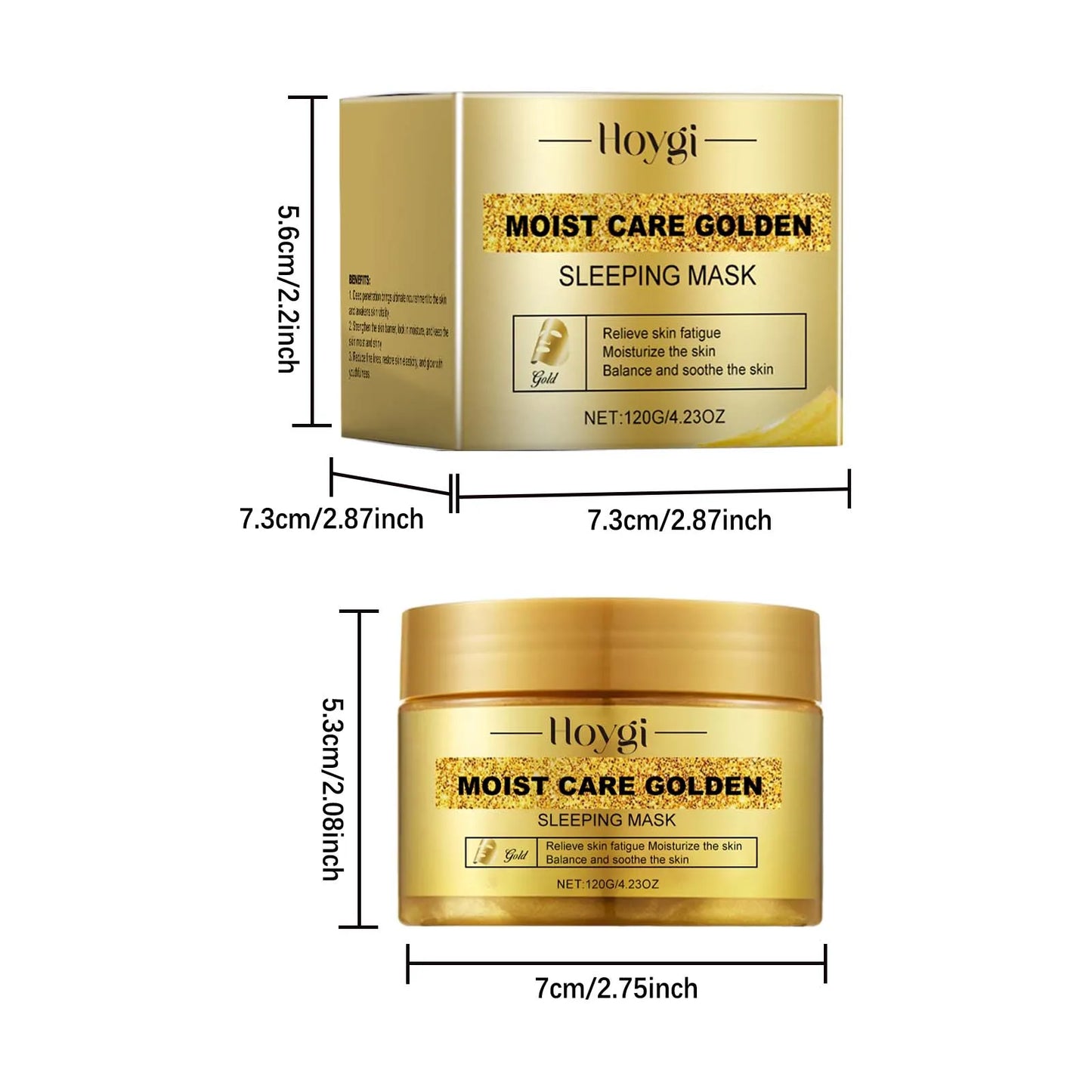 Gold Sleeping Masks Moisturizing Shrinkage Pore Lift Firm Fade Fine Lines Niacinamide Brightening Facial Skin Facial Masks