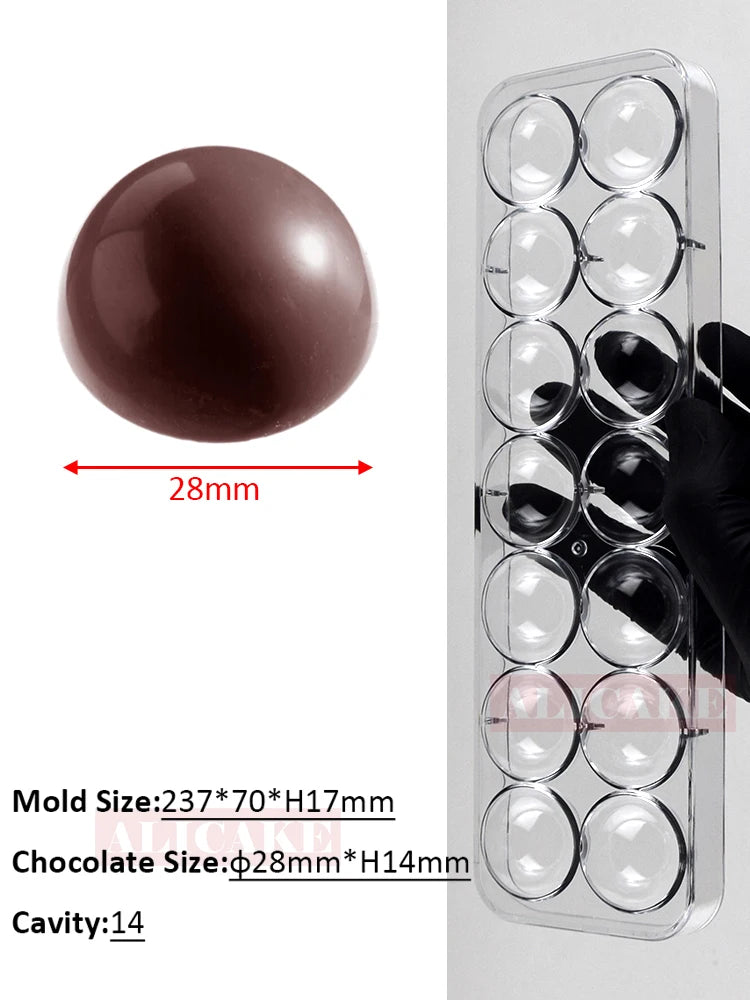 Polycarbonate Chocolate Mould Candy Chocolate Bar Sphere Mold Acrylic Bonbons Confectionery Kitchen Baking Pastry Utensils Tools