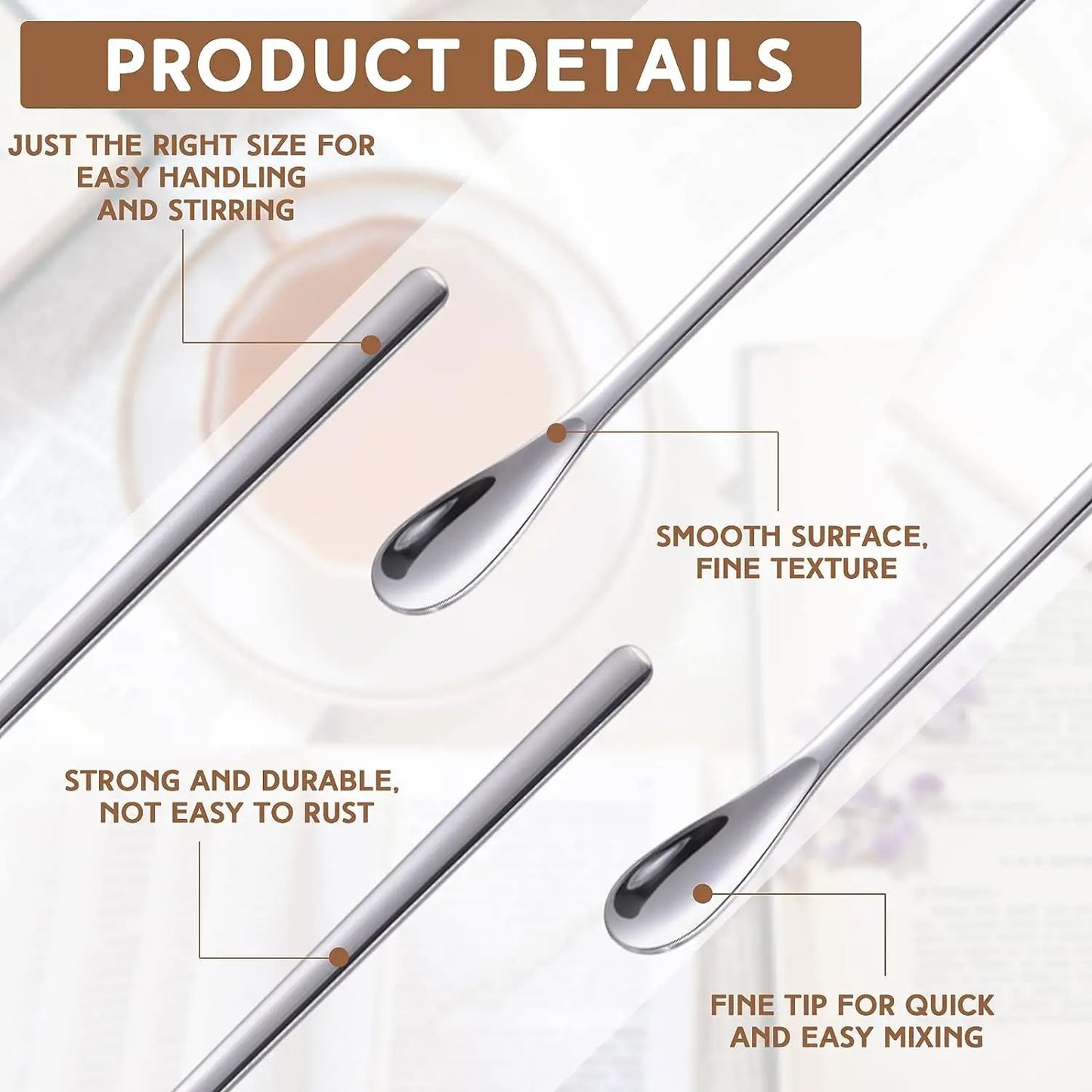 304 Stainless Steel Long Handle Stirring Spoon Coffee Tea Ice Spoon Bar Tableware Fashion Kitchen Tool Seasoning Mixing Dessert