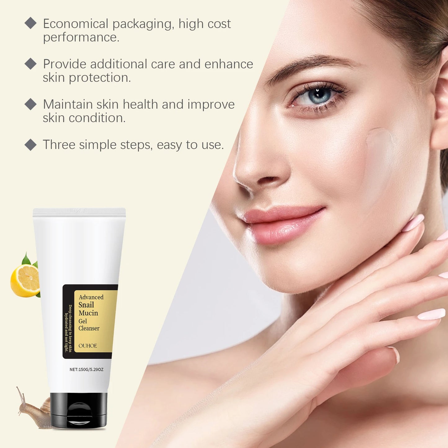 Advanced Snail 96 Mucin Power Cleanser Moisturizing Cleaning Face Skin Lifting Firming Smoothing Nourishing Facial Skin Care