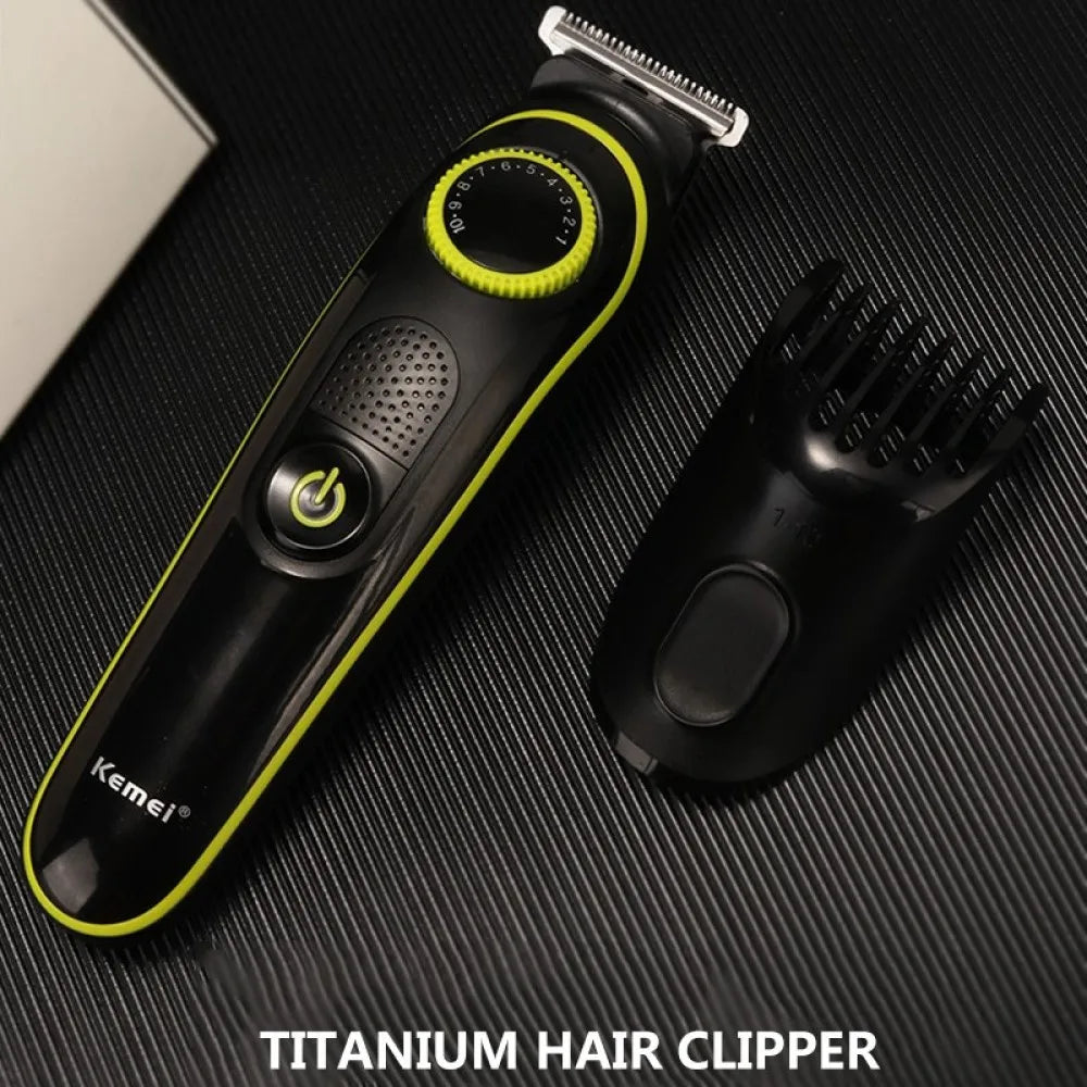 Kemei Men 20 Length Adjustable Beard Hair Trimmer Precision Electric Facial Rechargeable Hair Clipper Powerful Cutting Machine