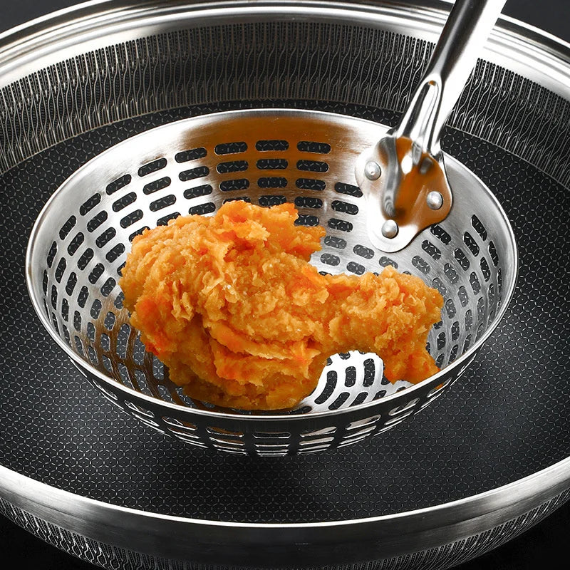 Stainless Steel Skimmer Colander Mesh Deep Oil Frying Cooking Noodles Scoop Strainer Kitchen Food Filter Spoon Kitchenware
