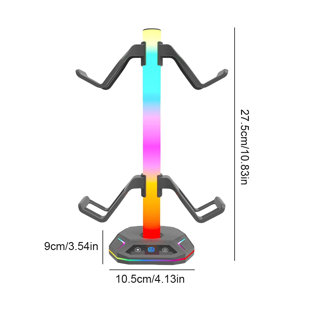 RGB Controller Stand For PS5/XBOX ,9 Light Modes Headphone Holder for Desk Headphone Stand & Detachable Controller Hook