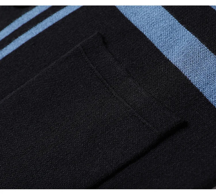 New Men's Spring Korean Knitted Cardigan High-end Brand Fashion Plaid Sweater Coat Male Autumn Leisure Luxury Sweaters
