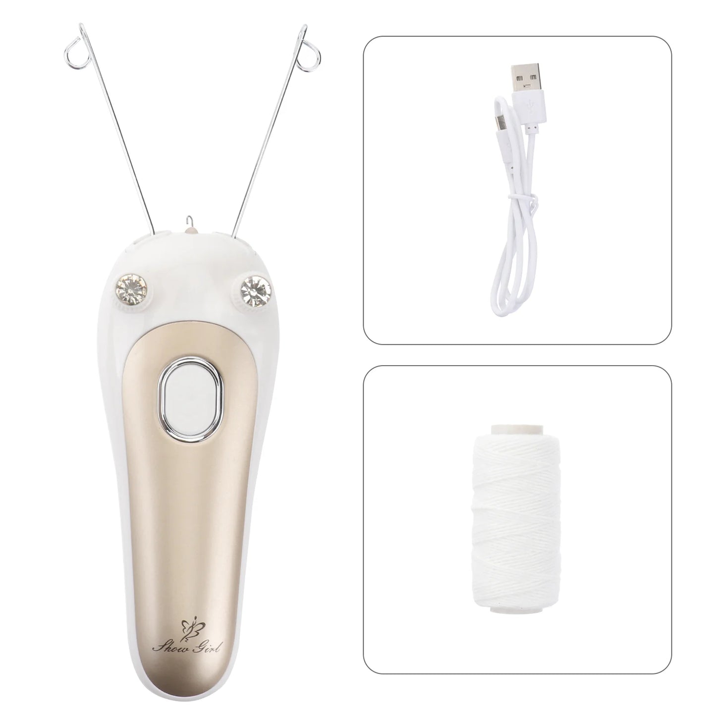 2Pcs Quick Facial Hair Removal Epilator Tool Electric Shaver Razor Device For Remover With Precision Blade Smooth Skin No Harsh