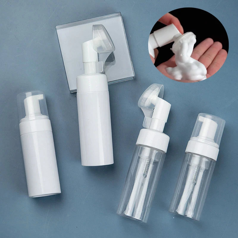 Soap Foaming Bottle Facial Cleanser Foam Maker Bottle with Silicone Clean Brush Portable Facewashing Mousse Foam Bottles