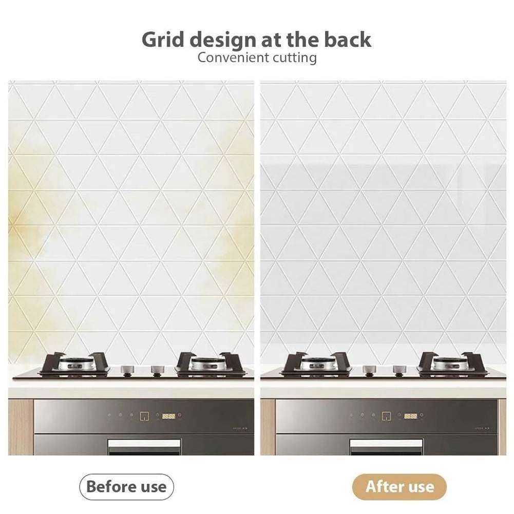 60x300cm Transparent Kitchen Oil-proof Wall Sticker Heat-resistant Self-Adhesive Film Covering Removable Protective Film Shelf