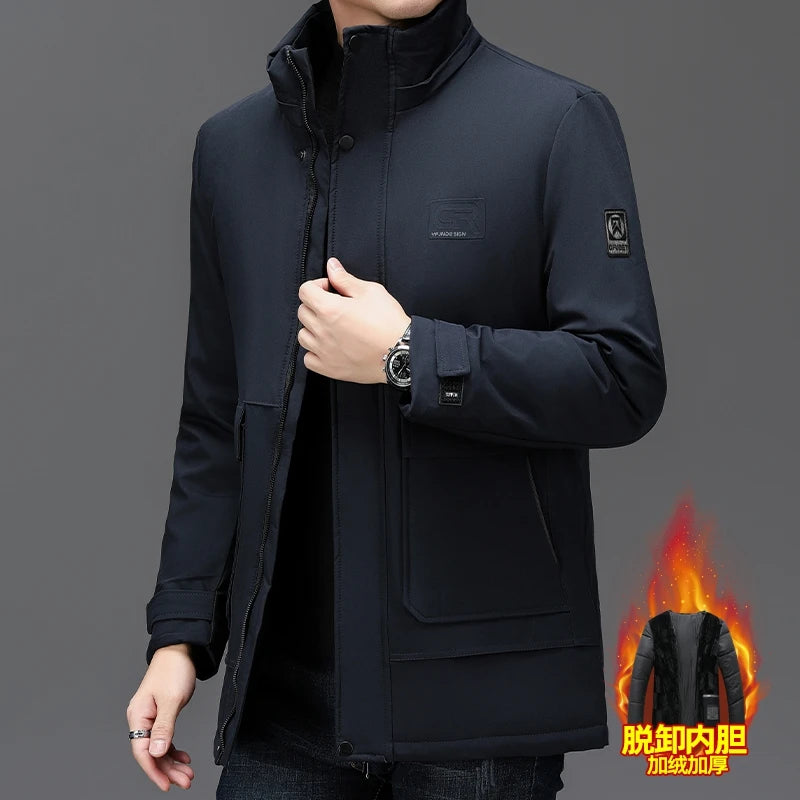 Men's Clothing Top Quality Brand Hooded Casual Fashion Long Thicken Outwear Parkas Jackets Winter Windbreaker Coats New Parkas