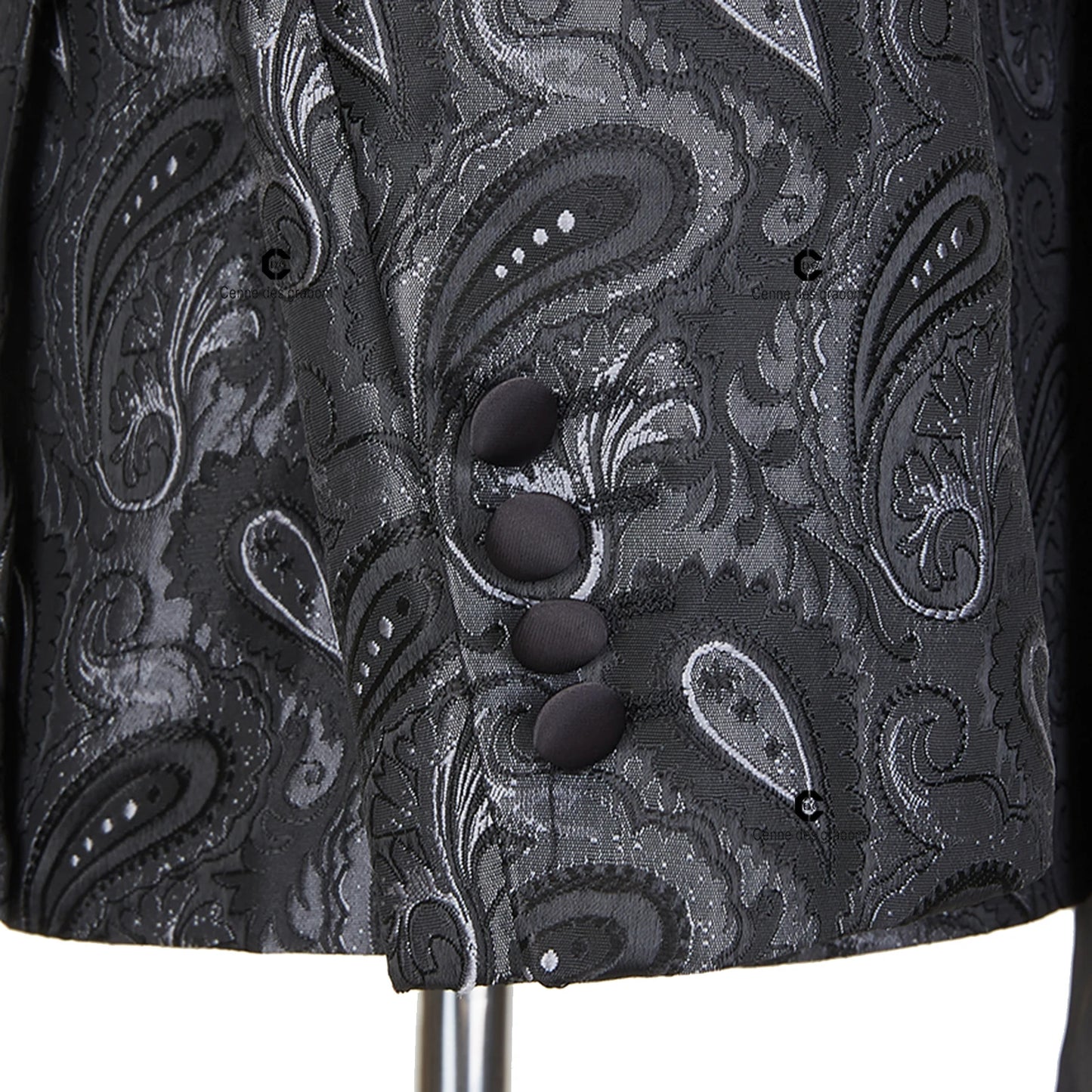 Cenne Des Graoom 2024 New Double-breasted Tuxedo Suits for Men Floral Paisley Jacquard Blazers Pants Wedding Party Wear Prom 