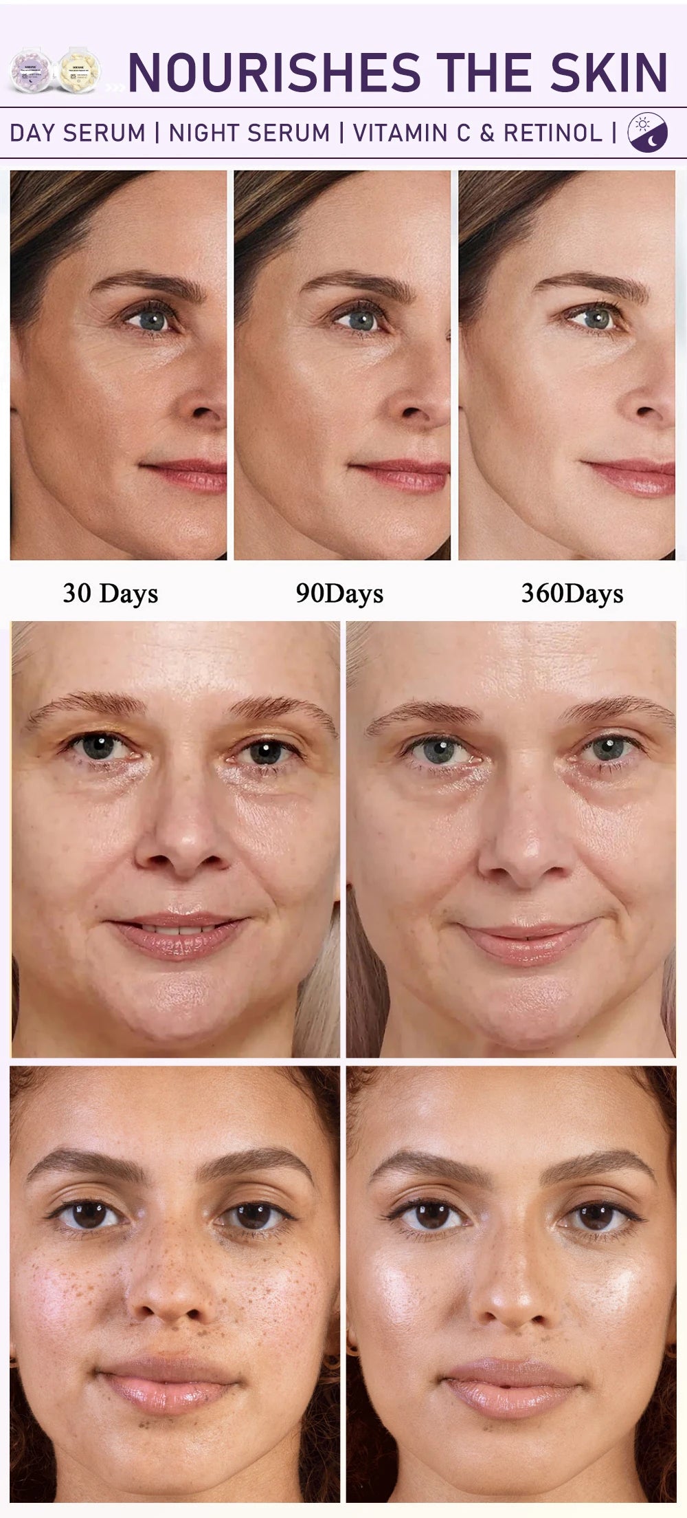 Anti Wrinkle Facial Serum Retinol Vitamin C Capsules Essence Anti-Wrinkle Firming Whitening Skin Care 50 Capsules