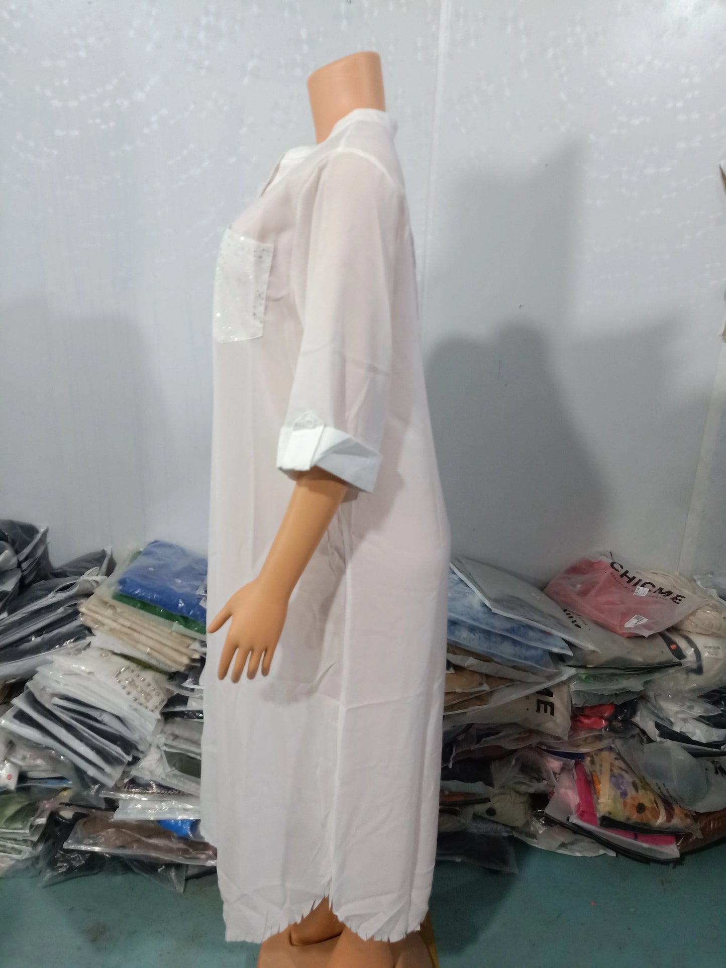 Dresses for Women 2023 Fashion Autumn Loose Solid Long Sleeve Single Breasted Half Open Neck Tassel Long Dress Clothing
