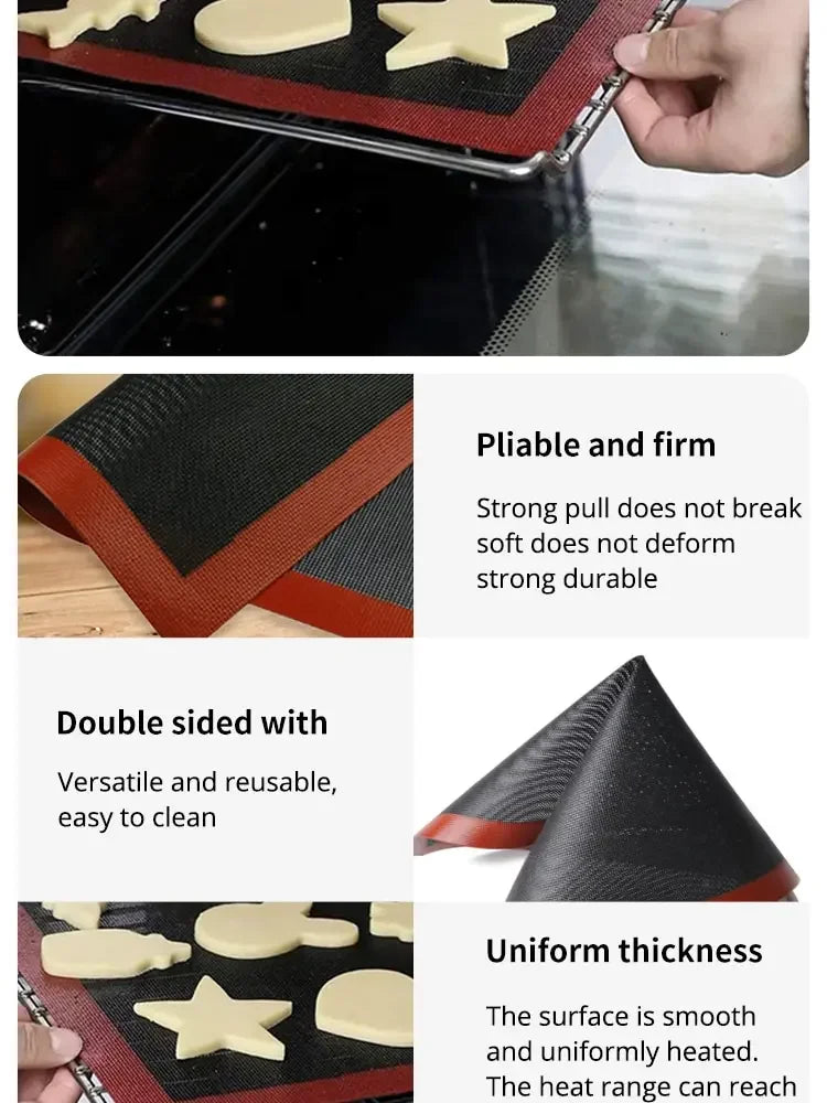 Silicone Grill Mat 30X40cm Baking Tray Breathable BBQ Cookie Bread Mat Oven Microwave High Temperature Baking Kitchen Tools